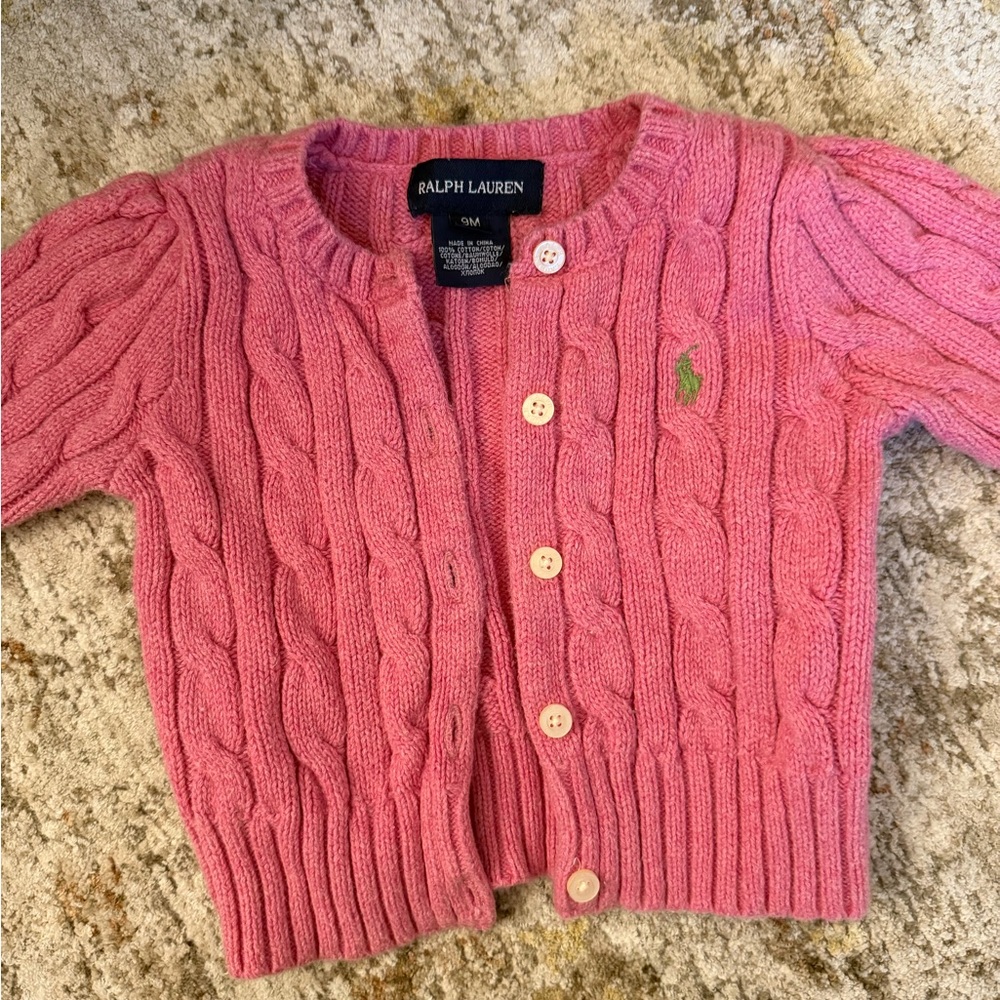 Ralph Lauren Pink Cable Knit Sweater